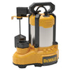 Dewalt 1-2 HP Sump Pump-Stainless Steel Cast Iron Aluminum-Submersible-Automatic-Vertical Switch