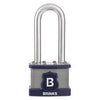 Brinks Commercial 44mm XT Series Commercial Laminated Steel Padlock with 2 3/8 Shackle - Weather Resistant and Hardened Boron Steel Shackle
