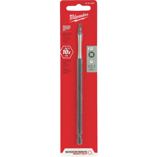 Milwaukee Shockwave #2 Square Recess 6 In. Power Impact Screwdriver Bit