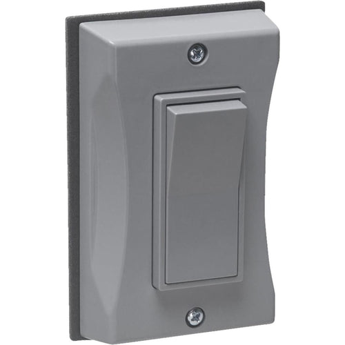 Bell Single Gang Vertical Mount Gray Weatherproof Outdoor Rocker Switch Cover