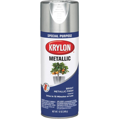 Krylon Metallic 11 Oz. Gloss Spray Paint, Bright Silver