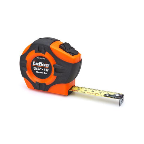 Crescent Lufkin 3/4 x 5m/16' P1000 Series SAE/Metric Yellow Clad A30 Blade Power Return Tape Measure