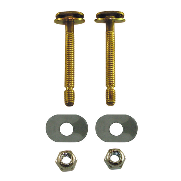 Braxton Harris 1/4″ x 2-1/4″ Snap-off Brass Closet Bolts w/ Oval Washers- Paired