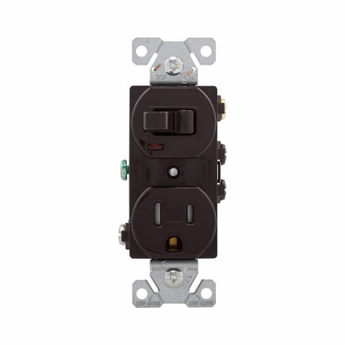 Eaton Cooper Wiring Commercial Grade Combination Switch 15A, 120V Brown (Brown, 120V)