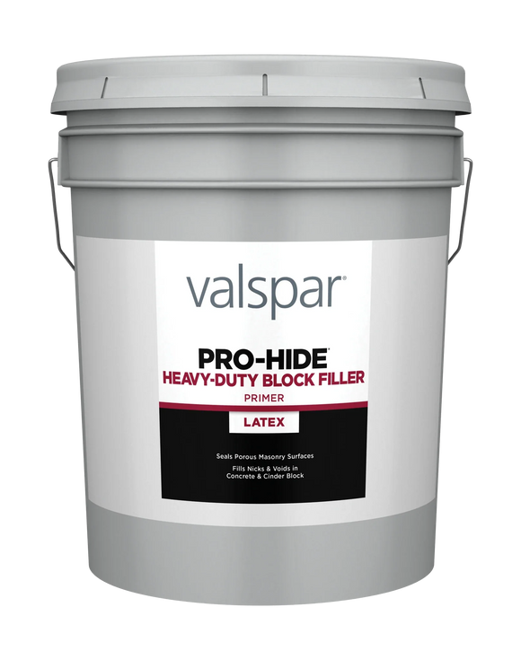 Valspar® Pro-Hide® Heavy Duty Latex Blockfiller Primer 5 Gallon White (5 Gallon, White)