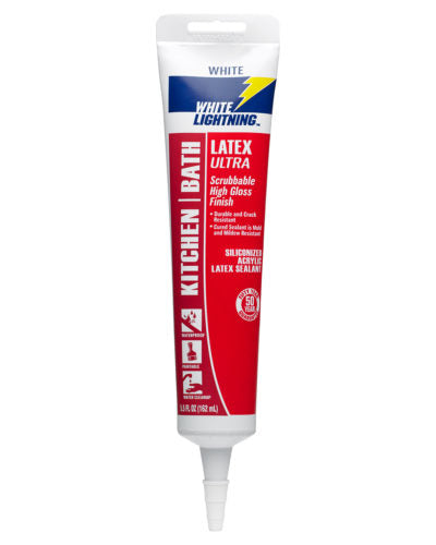 White Lightning 5.5 oz. Siliconized Acrylic Latex Kitchen & Bath Caulk White
