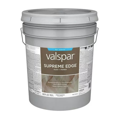 Valspar® Supreme Edge™ Exterior Paint & Primer Flat 5 Gallon Pastel Base (5 Gallon, Pastel Base)