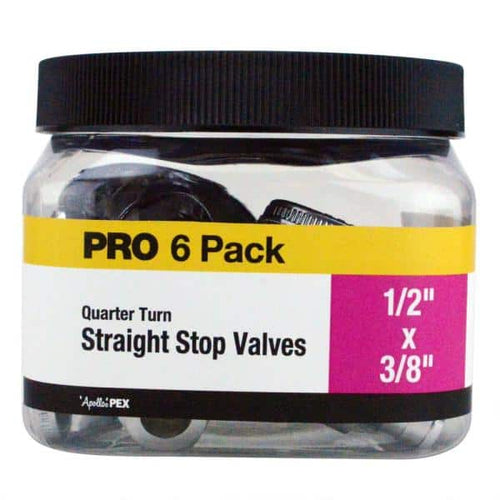 Apollo PEX Valves 1/2 in. PEX x 3/8 in. C Straight Stop Valve (6 Pack Jar)