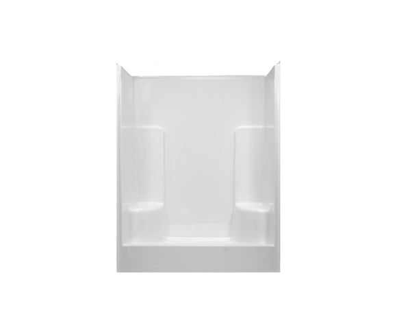 CLARION BATHWARE RE5, RE5860X White 1Pc Shower W/2 Seats 60X35-3/4 Ctr