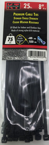 K-T Industries 8 Standard Duty, Uv Black, 25/Pk