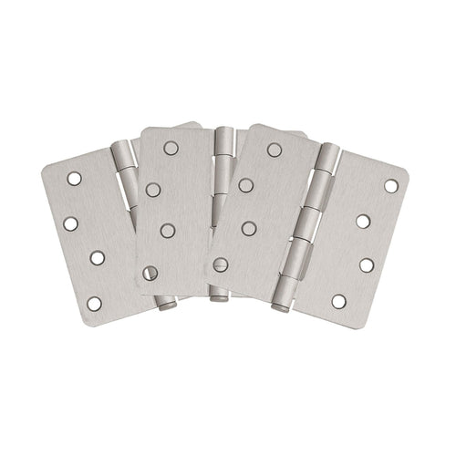 Design House Door Hinge in Satin Nickel, 4-Inch, 3-Pack