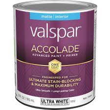 Valspar® Accolade® Interior Paint + Primer Matte 5 Gallon Ultra White (5 Gallon, Ultra White)