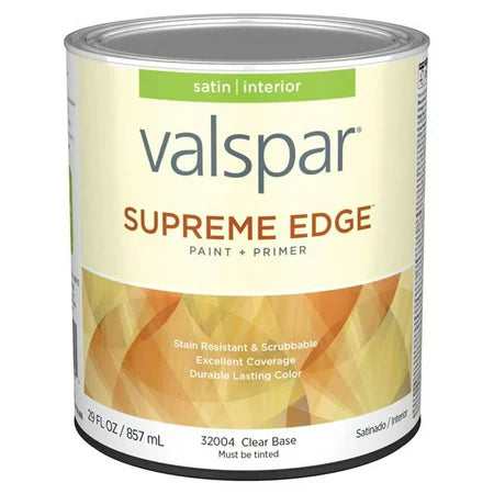 Valspar® Supreme Edge™ Interior Paint & Primer Satin 1 Quart Clear Base