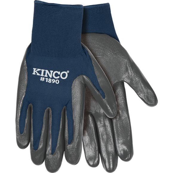 Kinco Navy Blue Polyester Knit Shell & Nitrile Palm Large