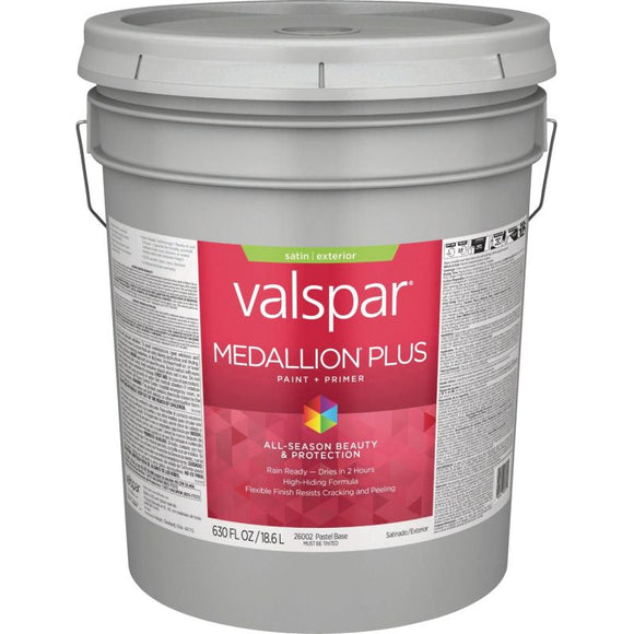 Valspar® Medallion® Plus Exterior Paint + Primer Flat 5 Gallon Pastel Base (5 Gallon, Pastel Base)