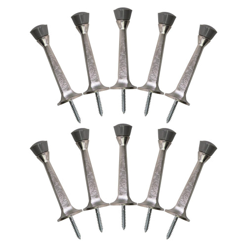 Design House Rigid Cast Satin Nickel Door Stop, 10-Pack 3 Inch