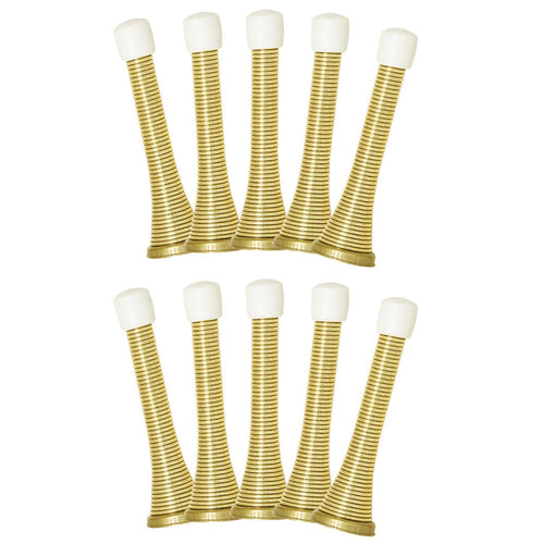 Design House Spring Door Stop in Polished Brass, 3.1-Inch, 10-Pack